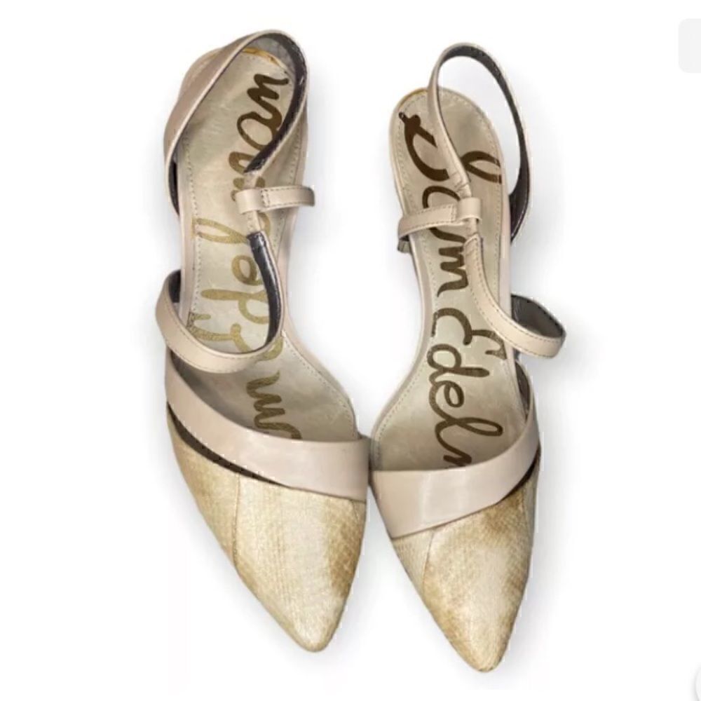 SAM EDELMAN OTHELLO NEUTRAL PUMP HEEL SLING BACK WOMEN'S SIZE 5